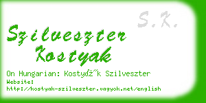 szilveszter kostyak business card